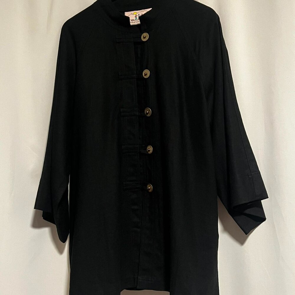 Beautiful "Dancing Ladies" Wearable Art Jacket One-of-a-Kind Hemp Size L - Picture 2 of 15
